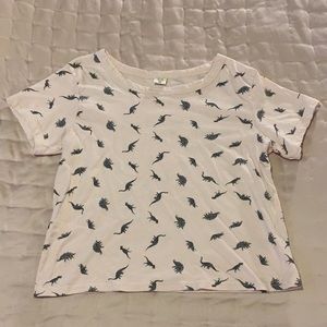 Light pink dinosaur crop top shirt NWOT